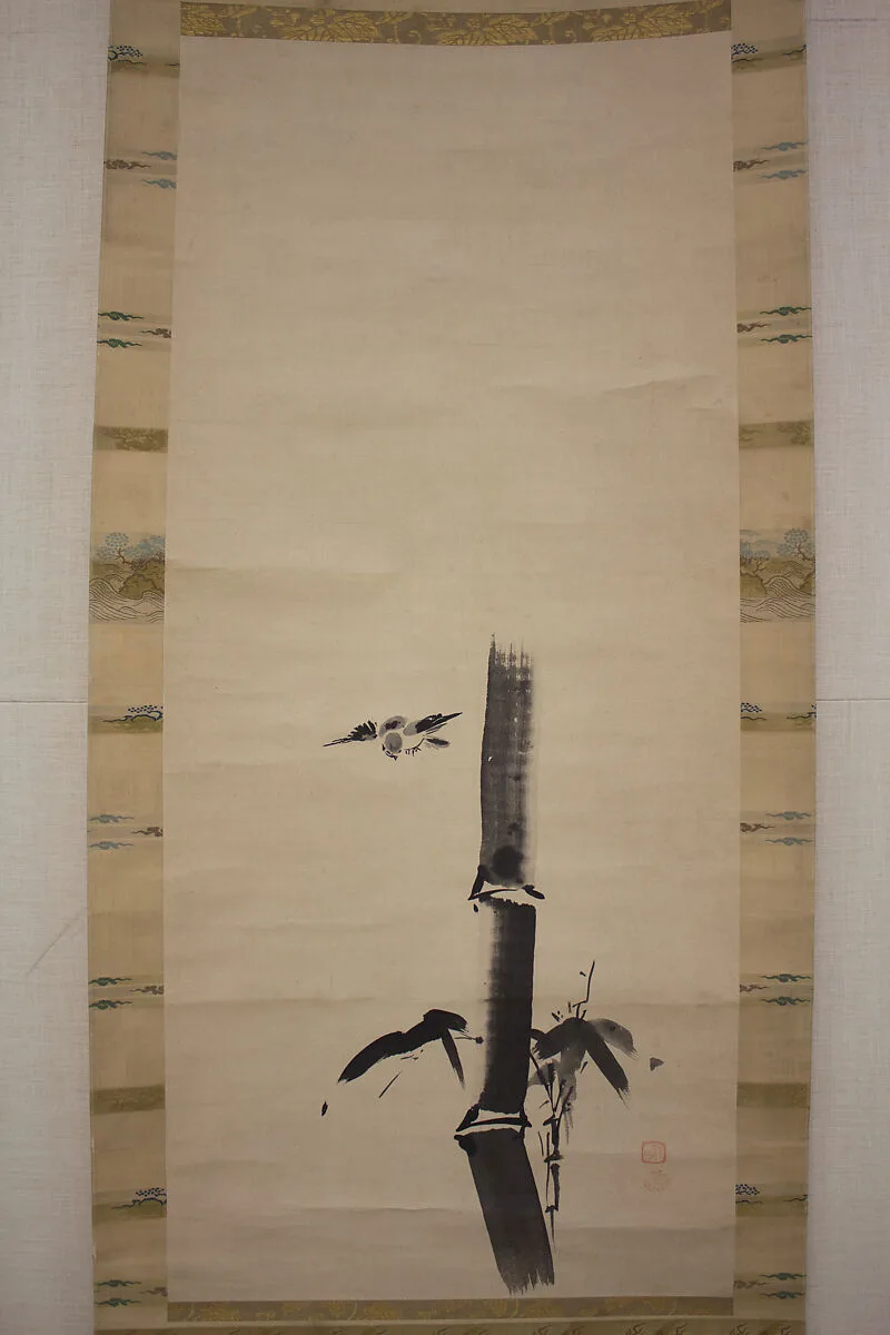 竹雀図 (Chikujaku zu)|Sparrow and Bamboo — Kano Tan'yū