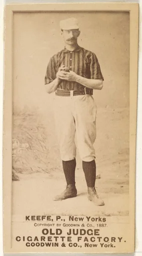 Timothy John "Tim" Keefe, Pitcher, New York, from the Old Judge series (N172) for Old Judge Cigarettes