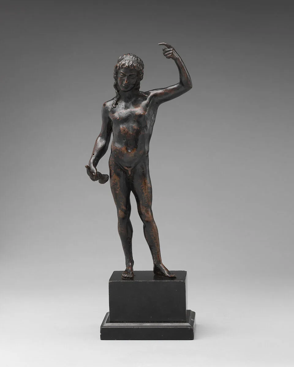 Nude youth with a horn — Unknown