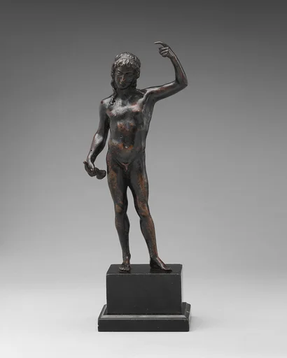 Nude youth with a horn
