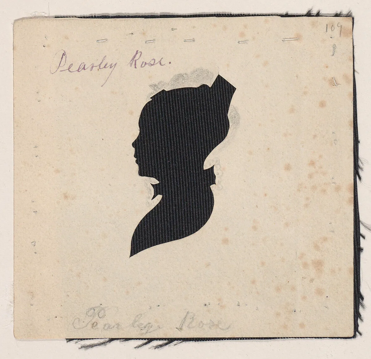 Silhouette of Pearley Rose, to left — William Chamberlain