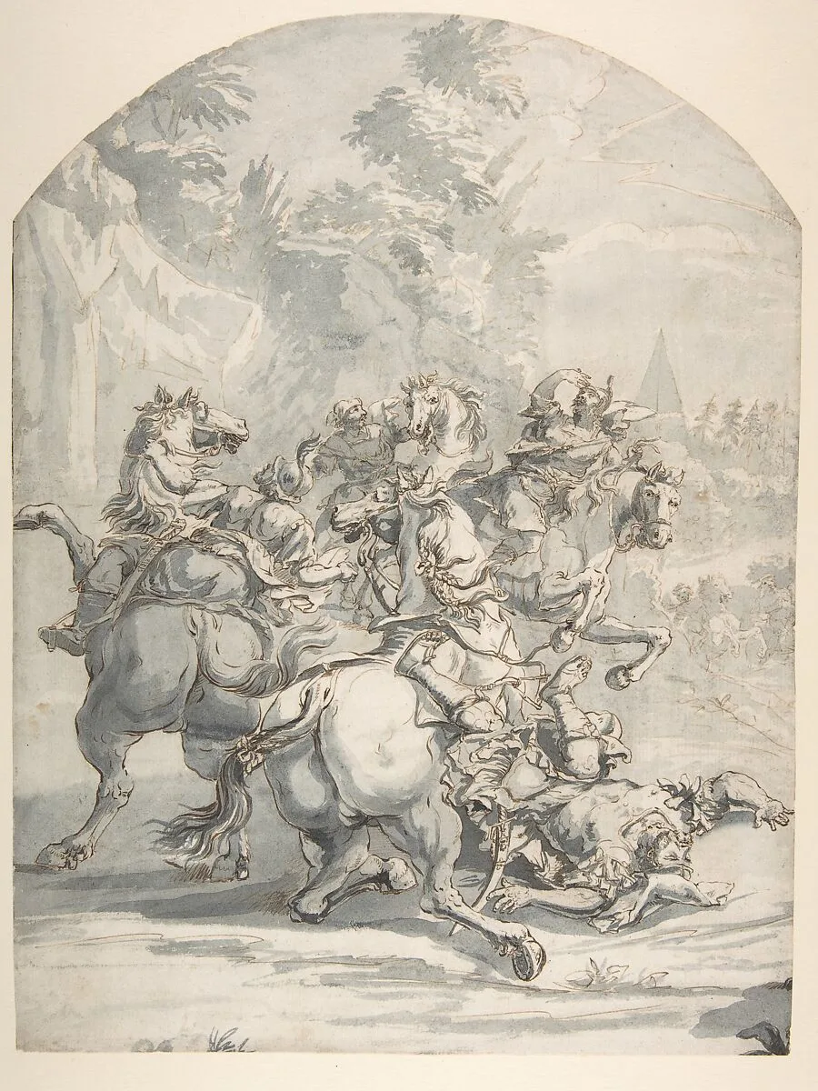 Cavalry Engagement — Francesco Monti ("Il Brescianino delle Battaglie")