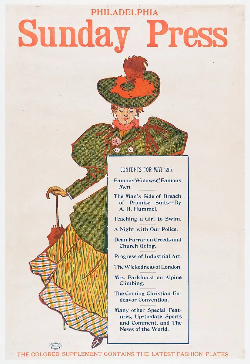 Advertisement for Philadelphia Sunday Press: May 10, 1895 — George Reiter Brill