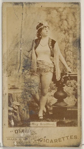 May Bradford, from the Actors and Actresses series (N45, Type 7) for Dixie Cigarettes