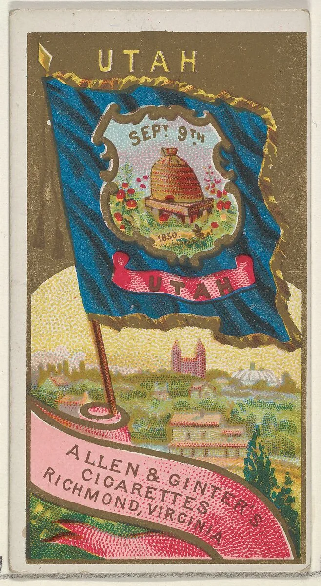 Utah, from Flags of the States and Territories (N11) for Allen & Ginter Cigarettes Brands — Allen & Ginter