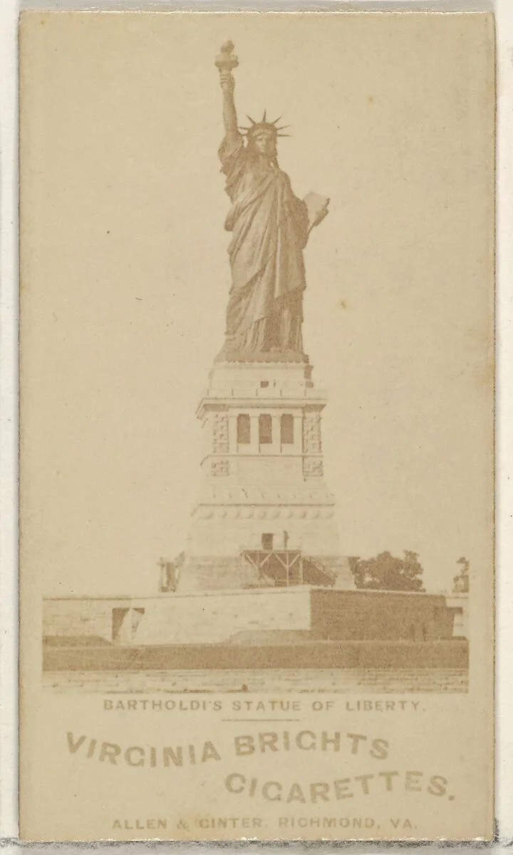 Bartholdi's Statue of Liberty, from the Views series (N53, variation 2) for Virginia Brights Cigarettes — Allen & Ginter