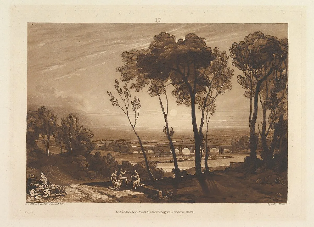 The Bridge in Middle Distance (Liber Studiorum, part III, plate 13) — Joseph Mallord William Turner|Charles Turner