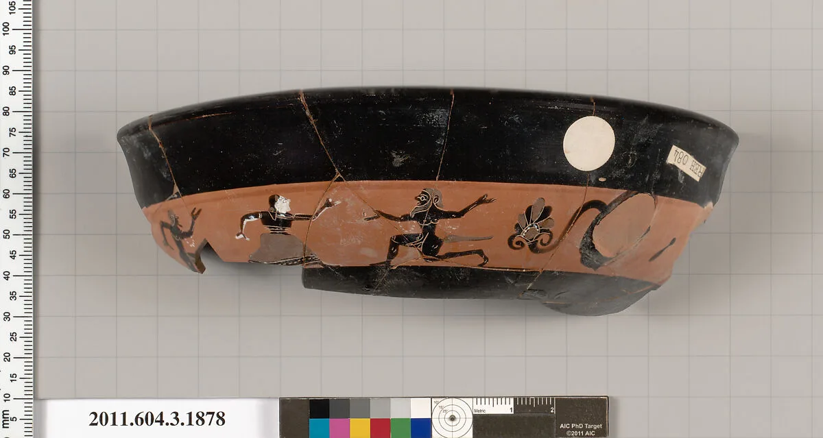 Terracotta fragment of a kylix: Band cup (drinking cup) — Unknown