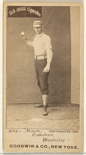 Connie Mack, Catcher, Washington Nationals, from the Old Judge series (N172) for Old Judge Cigarettes