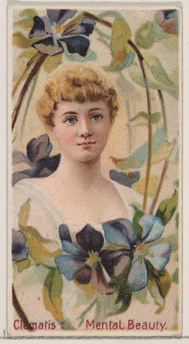 Clematis: Mental Beauty, from the series Floral Beauties and Language of Flowers (N75) for Duke brand cigarettes — Donaldson Brothers|American Tobacco Company