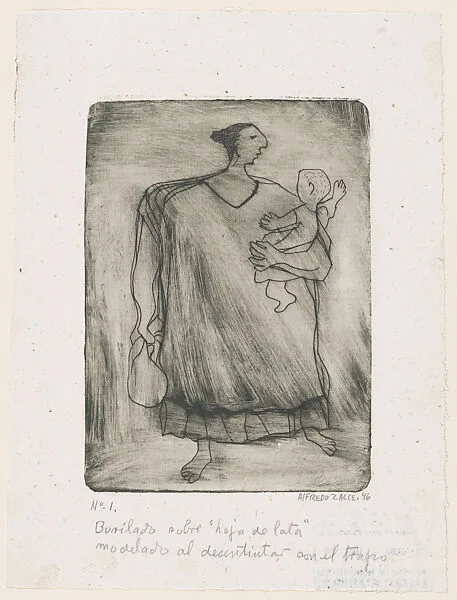 A woman holding a child — Alfredo Zalce