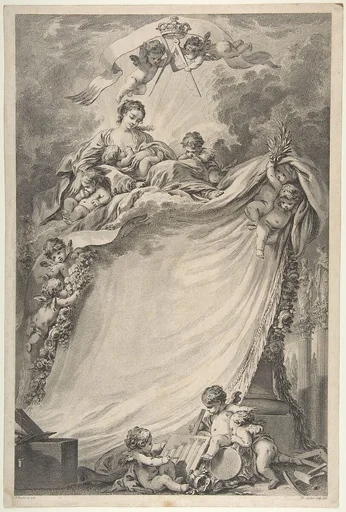 Diploma of the Freemasons of Bordeaux, after François Boucher