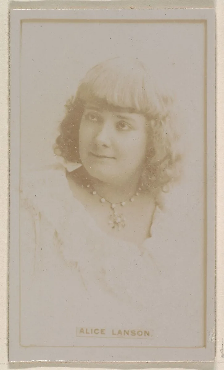 Alice Lanson, from the Actresses series (N245) issued by Kinney Brothers to promote Sweet Caporal Cigarettes — Kinney Brothers Tobacco Company