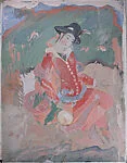 Seated man in European Clothes Holding a Bottle