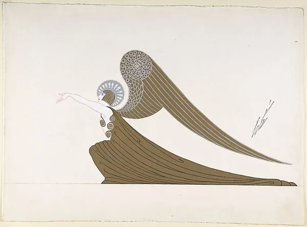 "Ange Harpiste, " Costume Design for "The Blues," George White's Scandals, New York — Erté (Romain de Tirtoff)
