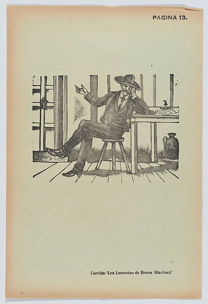 Page 13: Bruno Martinez lamenting, from '36 Grabados' (Mexico, 1943) — José Guadalupe Posada|Arsacio Vanegas Arroyo