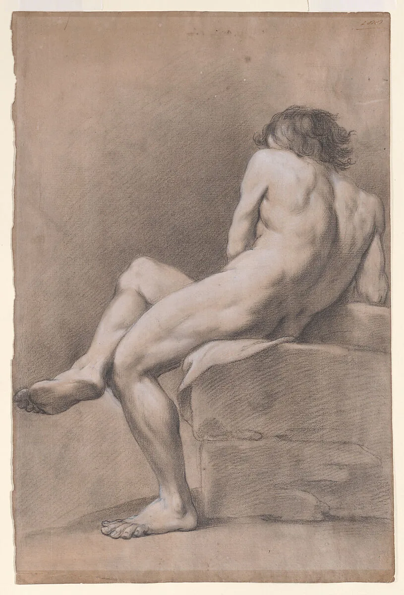 Finished Academy Study of a Seated Male Figure — Giacomo Zoboli