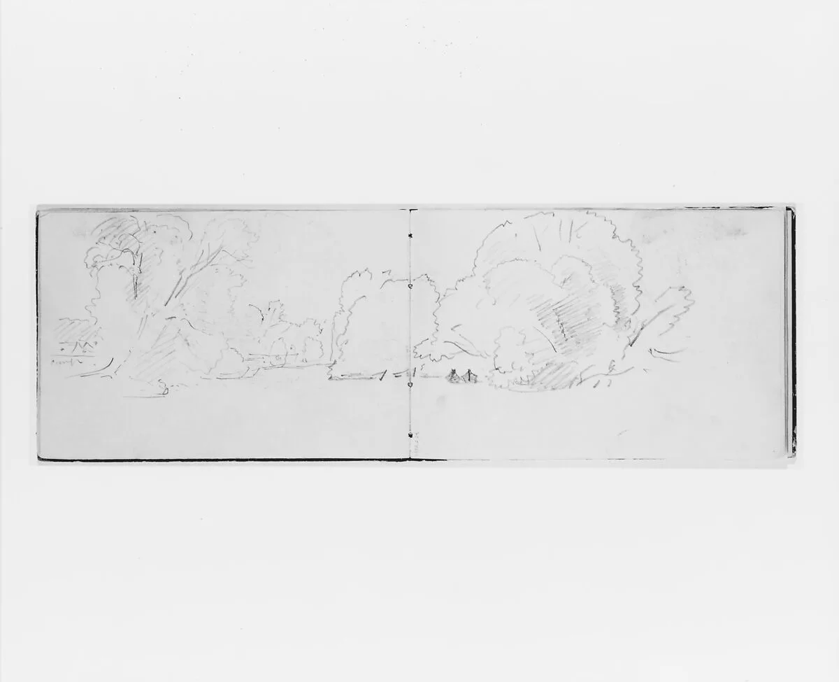 Trees and Encampment (from Sketchbook X) — William Trost Richards