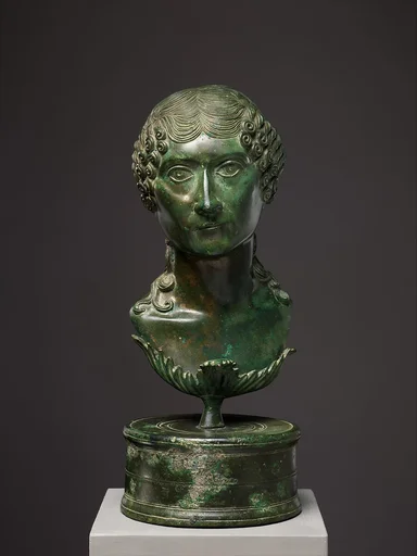 Bronze portrait bust of a Roman matron