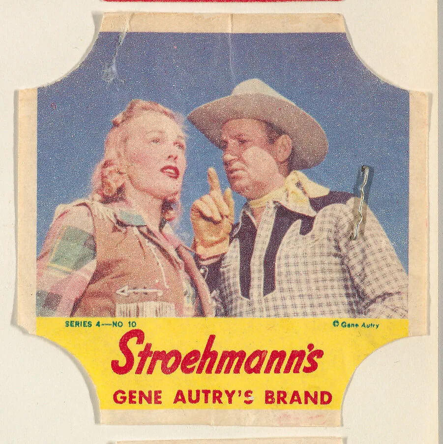 Gene Autry's Brand, Series 4, No. 10, from the Gene Autry's Brand bread end labels series (D290-7) issued by Stroehmann Bread Company — Stroehmann Bread Company