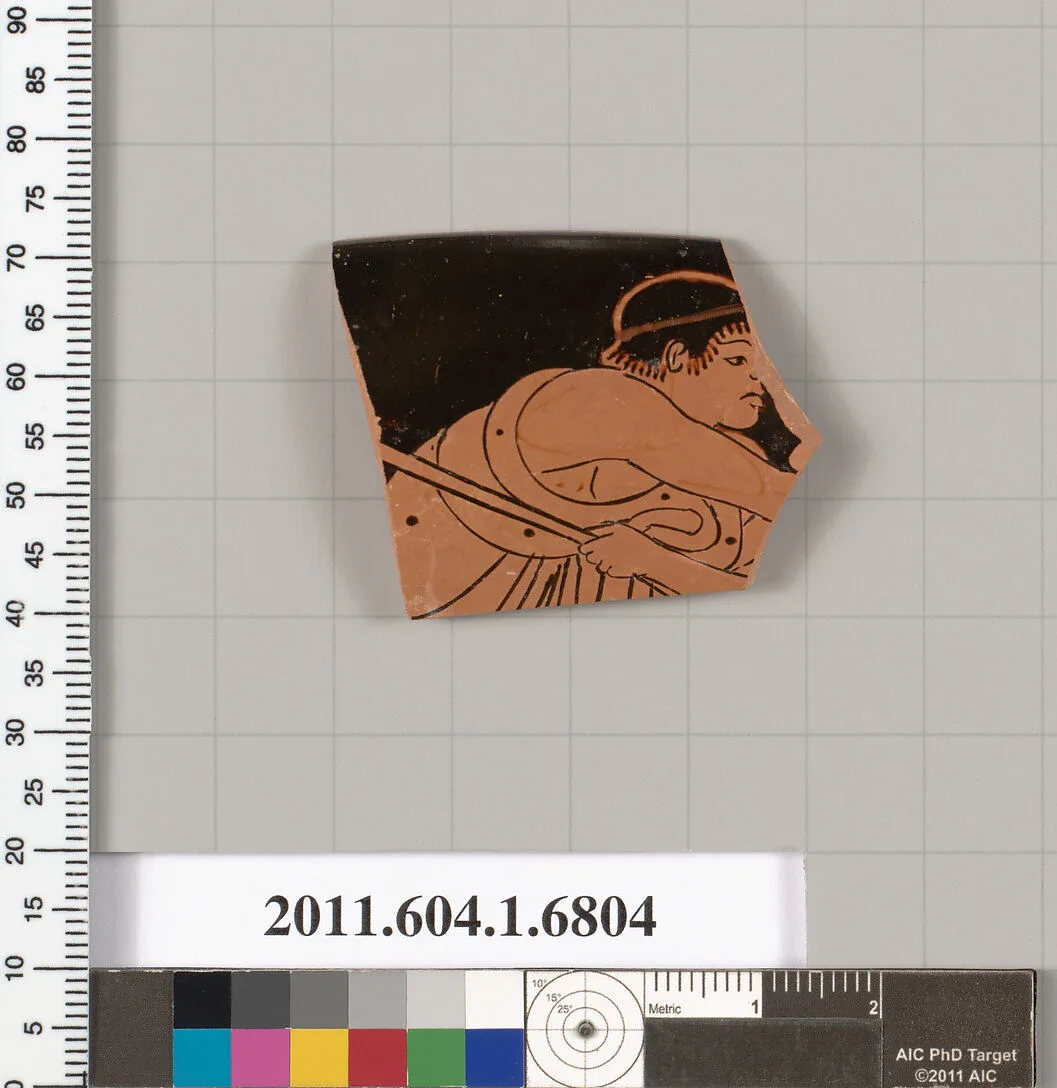Terracotta rim fragment of a kylix (drinking cup) — Unknown