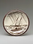 Soup bowl with New England Fishing Boats — Vernon Kilns|Gale Turnbull|Rockwell Kent