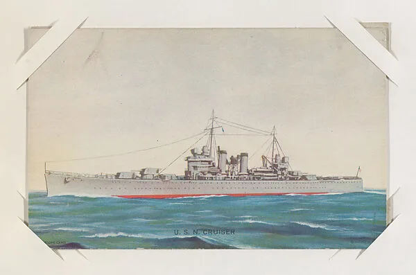 U. S. N. Cruiser from Military cards series (W615) — International Mutoscope Reel Company