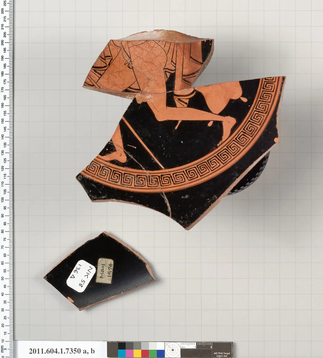 Terracotta fragments of a kylix (drinking cup) — Makron