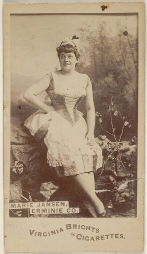 Marie Jansen, Erminie Co., from the Actors and Actresses series (N45, Type 6) for Virginia Brights Cigarettes