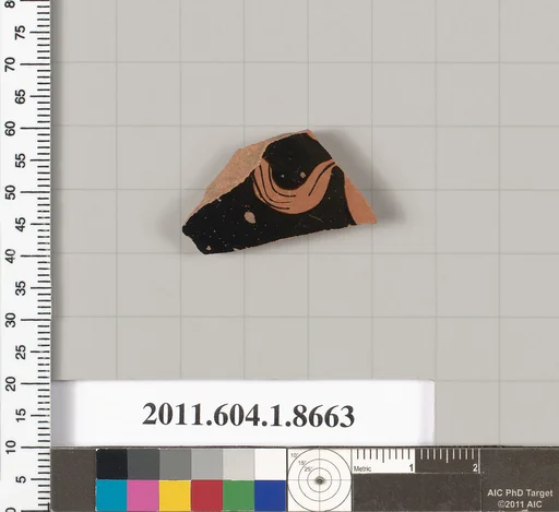 Terracotta rim fragment of a stemless? kylix (drinking cup)