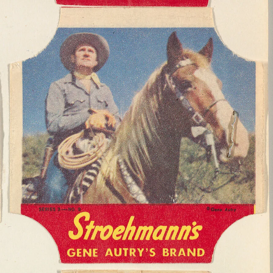 Gene Autry's Brand, Series 3, No. 9, from the Gene Autry's Brand bread end labels series (D290-7) issued by Stroehmann Bread Company — Stroehmann Bread Company