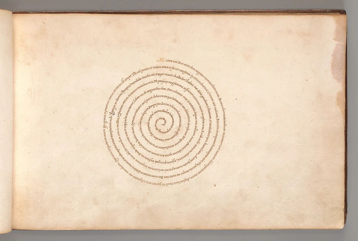 Micrographic Design in the Shape of a Spiral — Anonymous