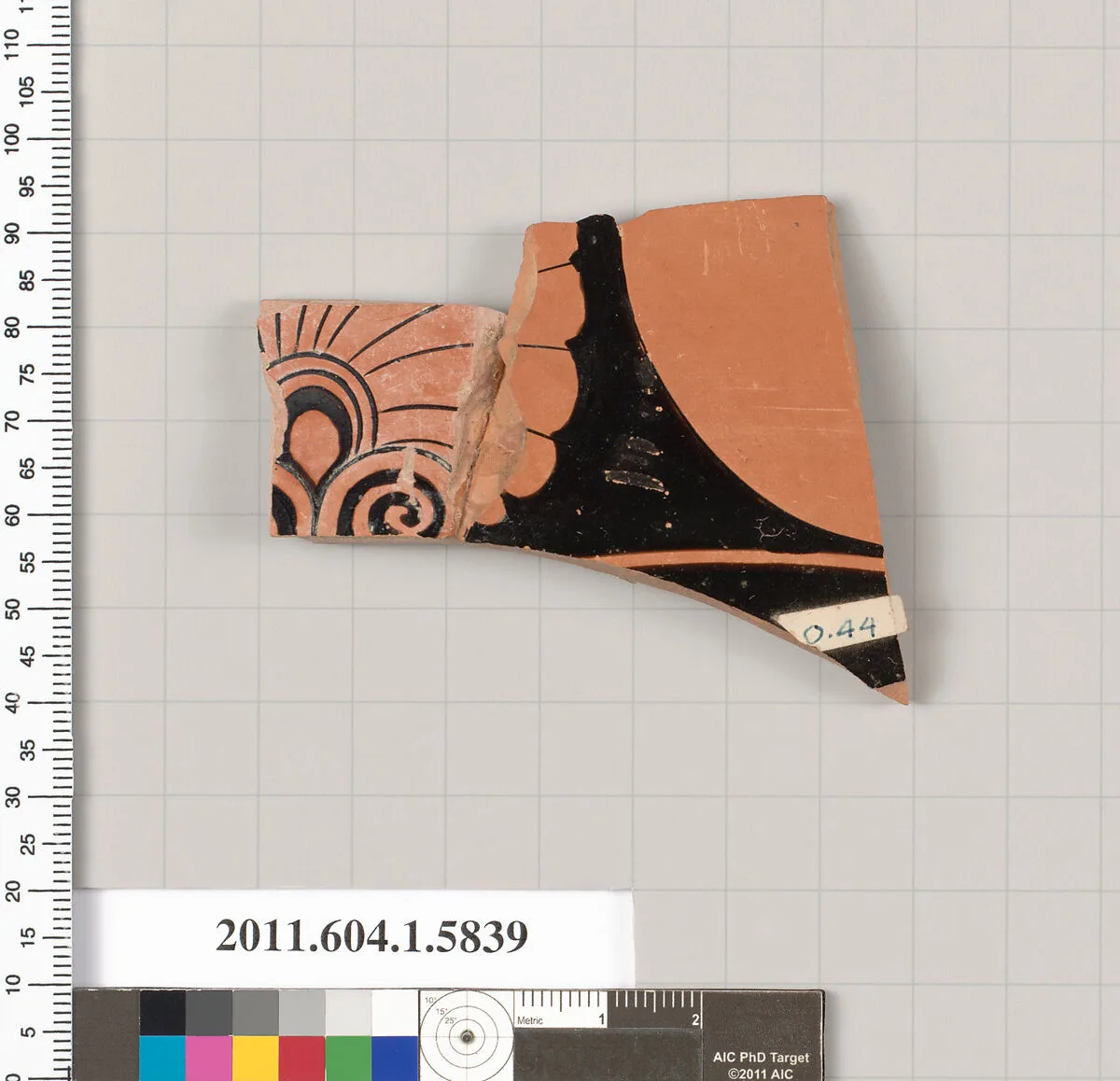 Terracotta fragment of a kylix: eye-cup (drinking cup) — Unknown