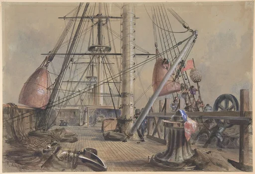 Getting Out One of the Great Buoys: The Deck of the Great Eastern Looking From the Forecastle
