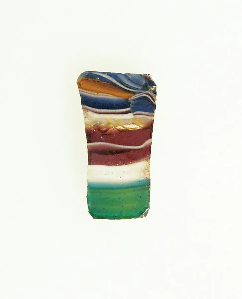 Glass striped mosaic body fragment — Unknown