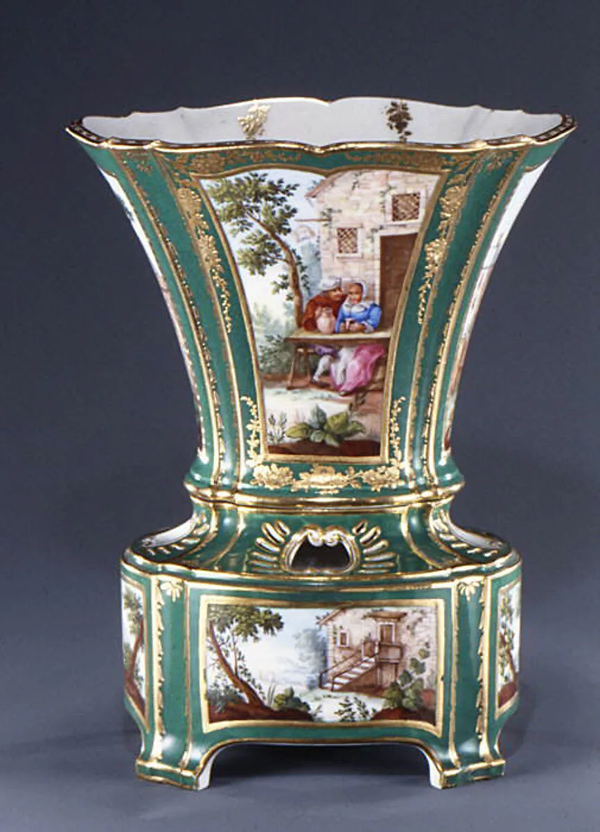 Flower vase with stand (vase hollandais nouveau) (one of a pair) — Sèvres Manufactory|André-Vincent Vielliard