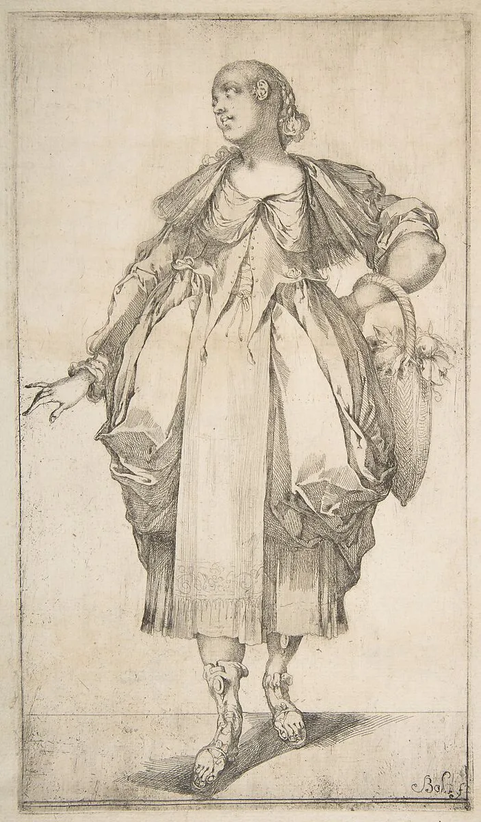 Gardener with a Basket on her Arm, from Hortulanae series — Jacques Bellange|Jean I Leblond