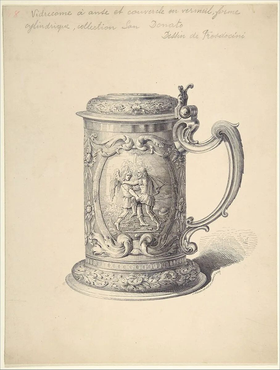 Preparatory Drawing for an Illustration of a Tankard from the Demidov Collection — C. Prosdocimi