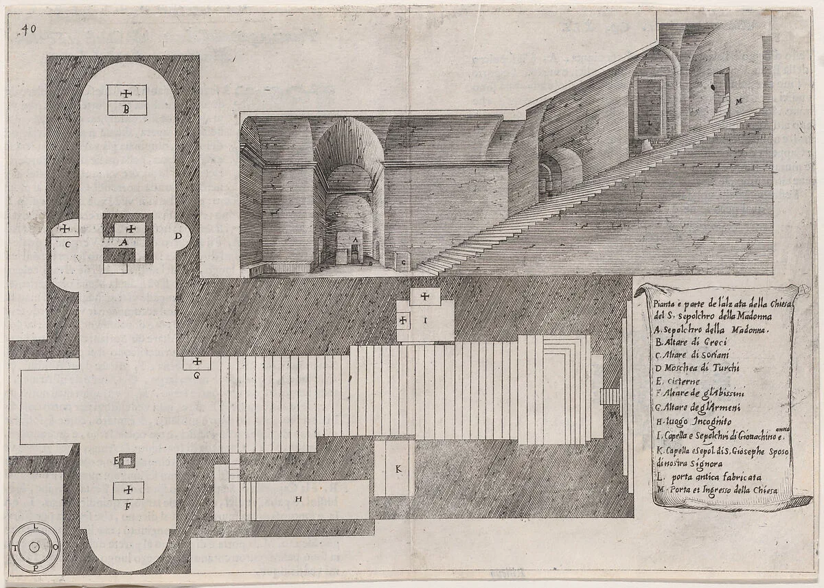33rd Plate, from Trattato delle Piante & Immagini de Sacri Edifizi di Terra Santa (Treatise of the Plans & Images of the Sacred Buildings of the Holy Land) — Jacques Callot|Bernardino Amico|Pietro Cecconcelli