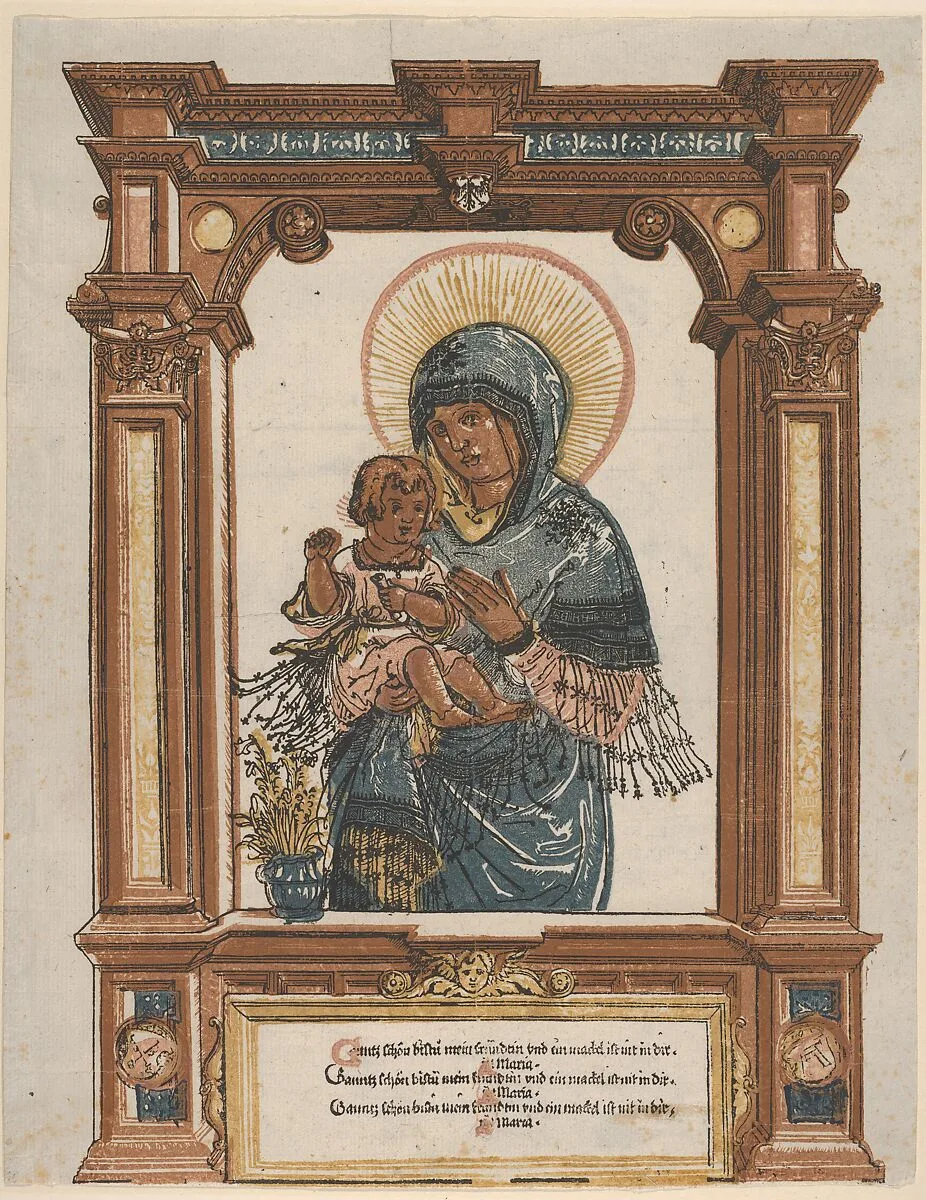 The Beautiful Virgin of Regensburg in an Architectural Frame — Albrecht Altdorfer