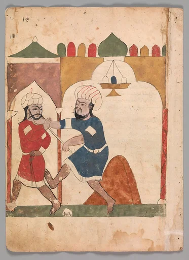 "The Poor Man Apprehends the Thief", Folio from a Kalila wa Dimna