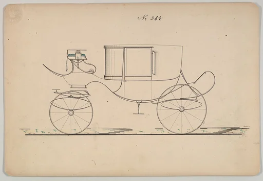 Design for Coupé, no. 384 ("Large Clarence on C Springs with Metropolitan Boot")