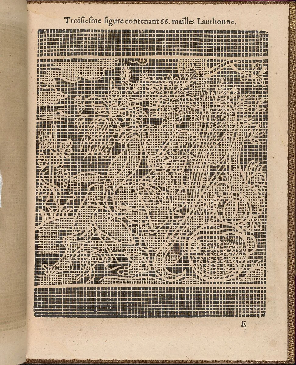 La Pratique de l'Aiguille, page 16 (recto) — Matthias Mignerak|Pierre Firens|Marie de Medici|Jean Le Clerc