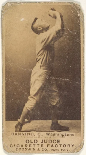 James "Jim" M. Banning, Catcher, Washington Nationals, from the Old Judge series (N172) for Old Judge Cigarettes