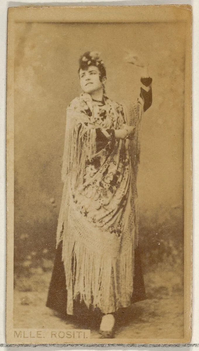 Mlle. Rositi, from the Actors and Actresses series (N45, Type 8) for Virginia Brights Cigarettes — Allen & Ginter
