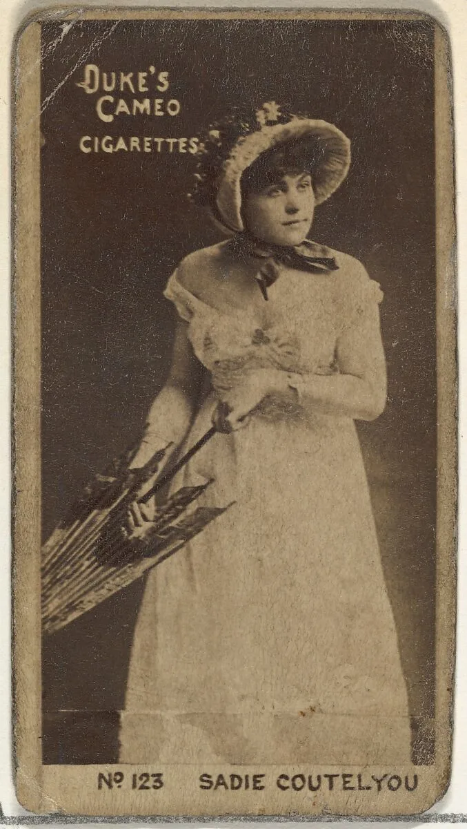 Card Number 123, Sadie Cortelyou, from the Actors and Actresses series (N145-4) issued by Duke Sons & Co. to promote Cameo Cigarettes — W. Duke, Sons & Co.