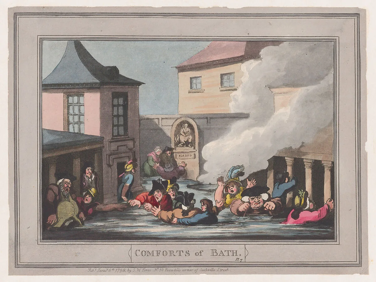 Comforts of Bath, Plate 7 — S. W. Fores|Thomas Rowlandson