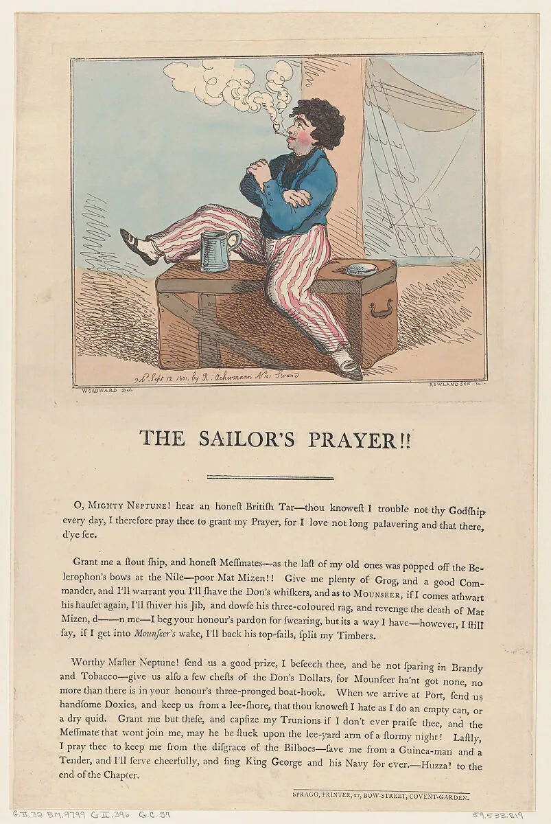 The Sailor's Prayer!! — Edward Spragg|George Murgatroyd Woodward|Thomas Rowlandson