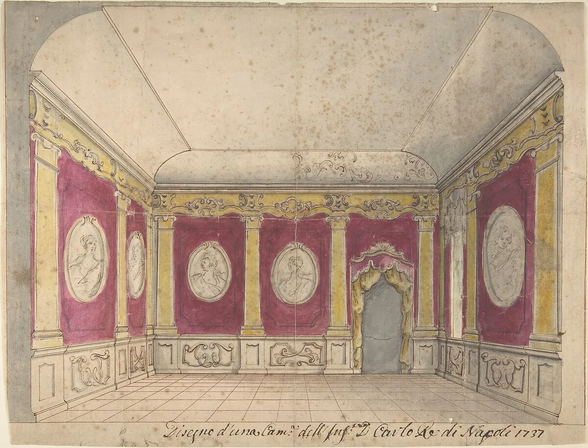 Design of a Room of the Infante Don Carlo, King of Naples — Anonymous, Italian, Bolognese 18th century artist