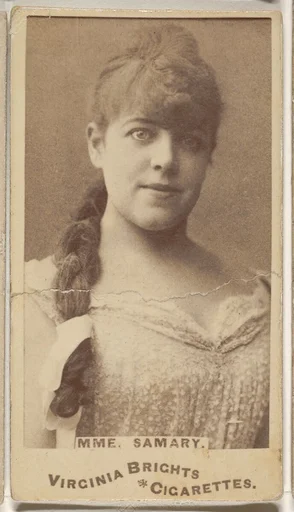 Madam Samary, from the Actors and Actresses series (N45, Type 1) for Virginia Brights Cigarettes